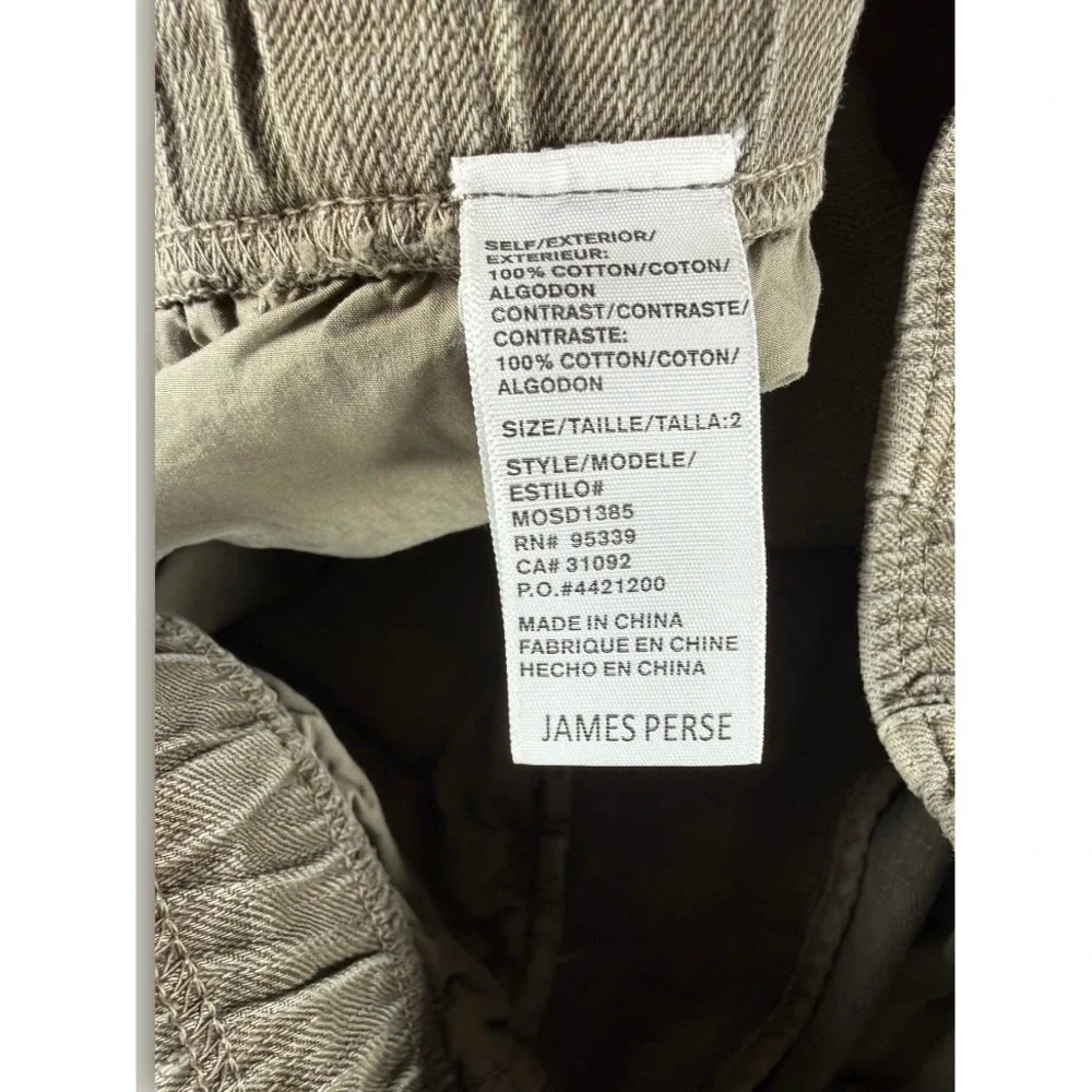 James Perse Mens Cotton Twill Jogger Pants Gray MOSD1385 Size 2 M